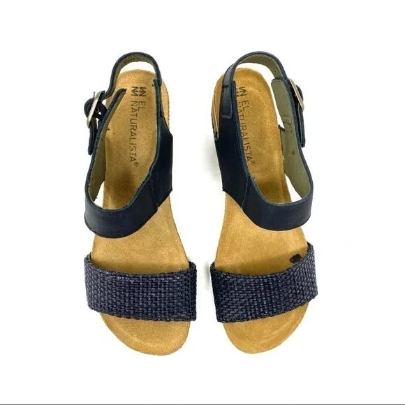 El Naturalista 5033T Mola Rafia heel sandal black - Picture 2 of 9
